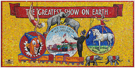 Mural commemorating Wirth Bros. Circus in Melbourne